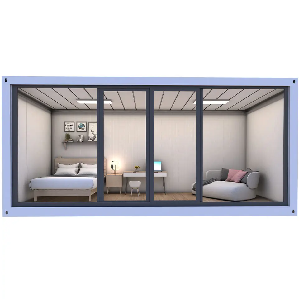 Flat Pack Container House with Glass Curtain Wall: A Blend of Modern Design and Practicality